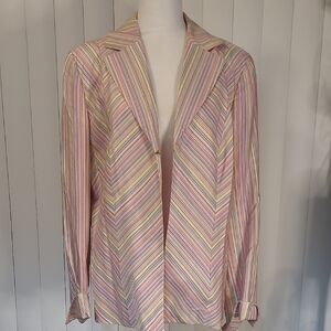 Vtg Dana Buchman Chevron Blazer